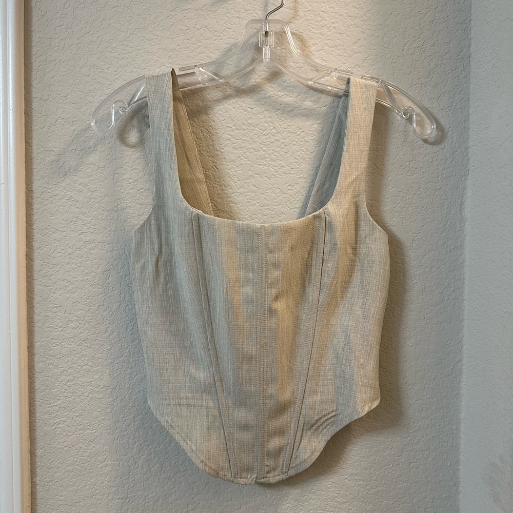 PrettyLittleThing Beige Corset Top
